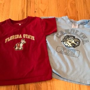 Toddler boys college short sleeve tees. Size 3t
